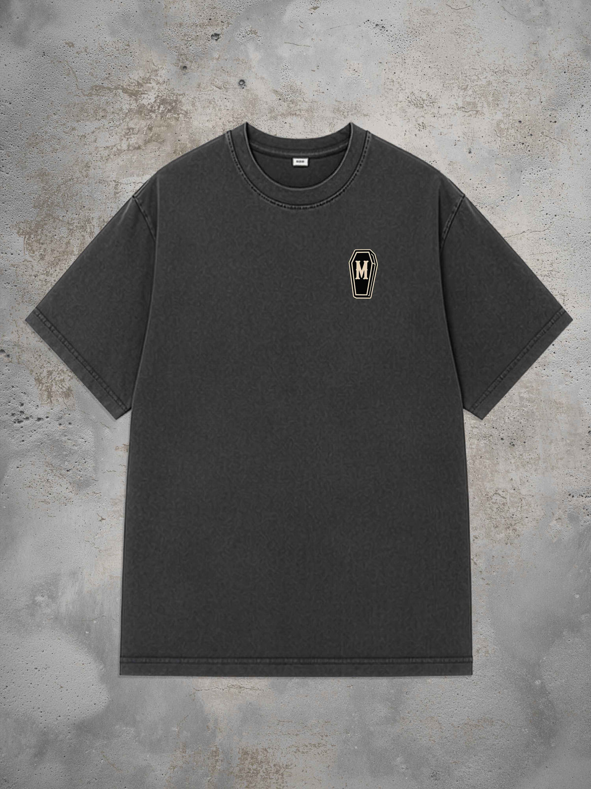 Rose - T-shirt oversize tatouage – noir délavé