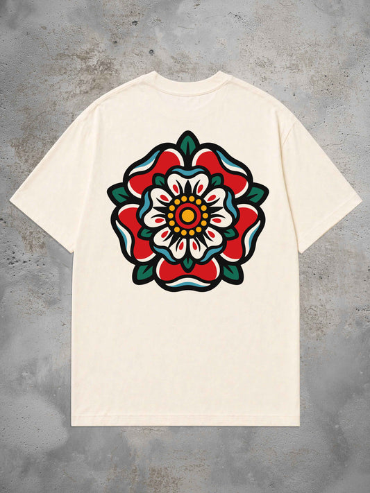 Heraldic Rose - Oversized Tattoo T-Shirt