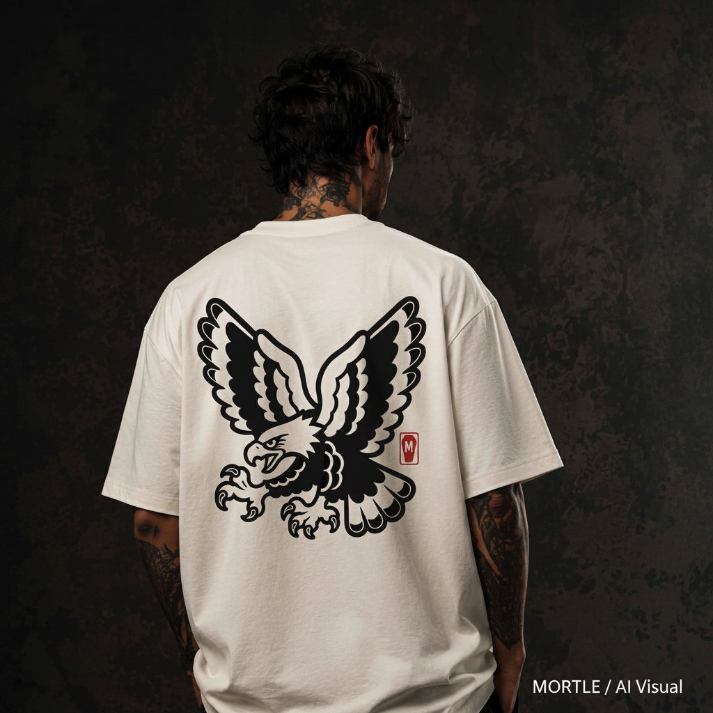 Eagle mono - Oversized Tattoo T-Shirt