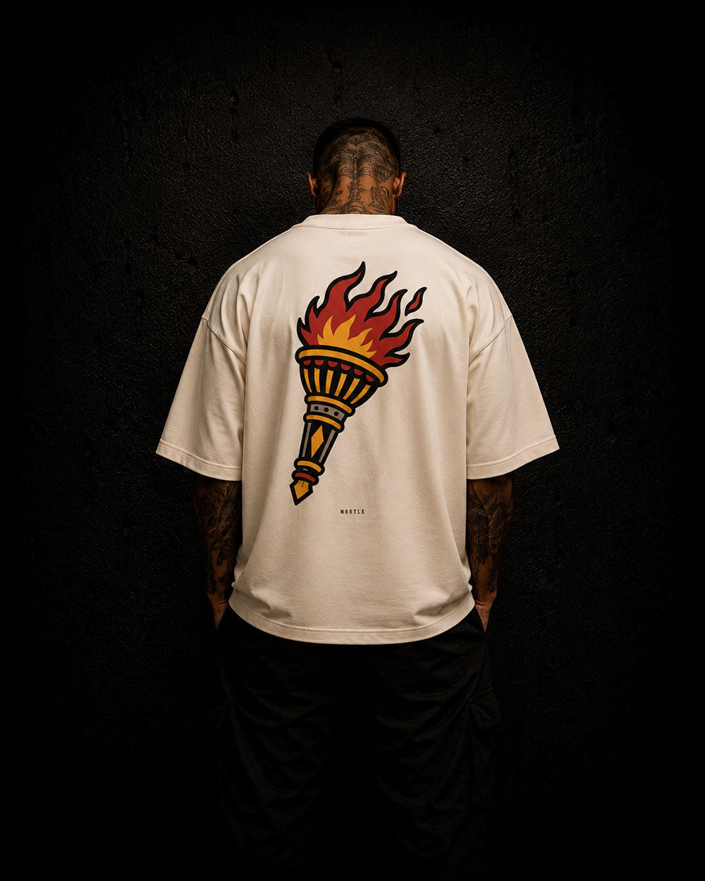 Torch - T-shirt oversize tatouage – blanc cassé