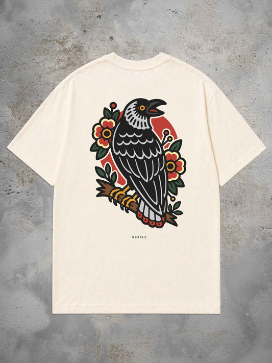 Crow - Oversized Tattoo T-Shirt – off-white