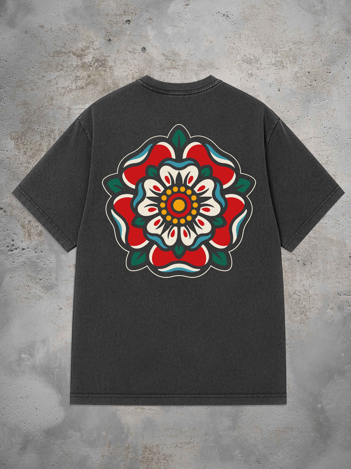 Heraldic Rose - Oversized Tattoo T-Shirt
