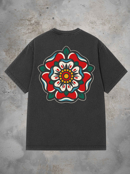 Heraldic Rose - Oversized Tattoo T-Shirt