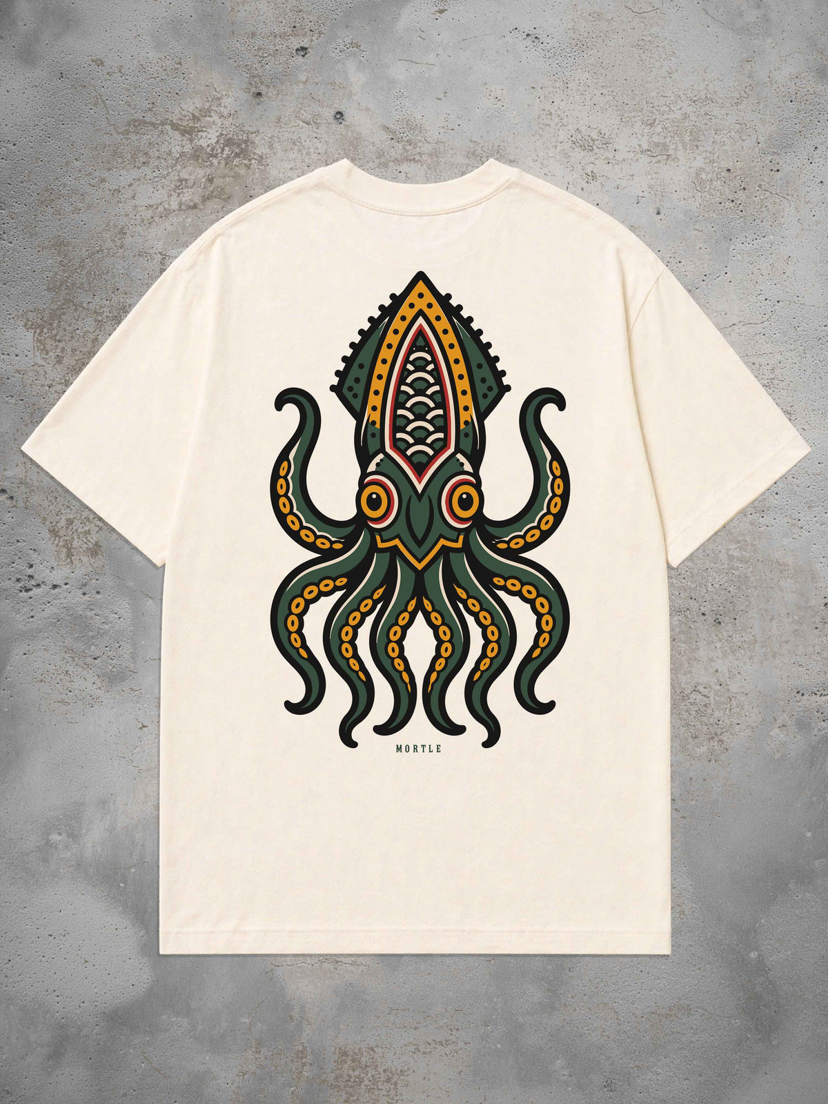 Octopus Oversized Tattoo T-Shirt by MORTLE with small chest print and heavyweight oversized fit.
