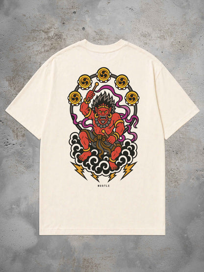Raijin - T-shirt tatouage oversized – blanc cassé