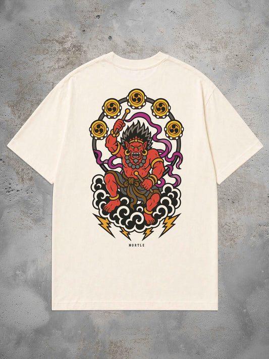 Raijin - Oversized Tattoo T-Shirt – off white