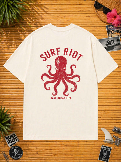 Save Ocean Life II Loose Fit Shirt von Surf Riot in Natural Raw