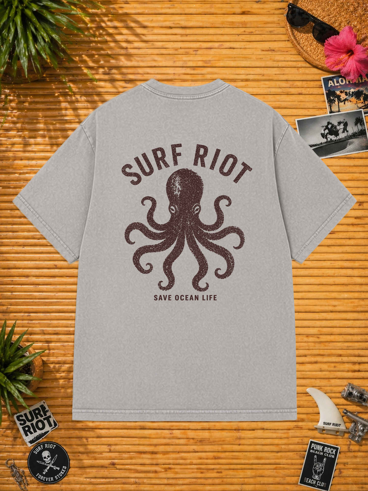 Save Ocean Life II Shirt mit Oktopus Backprint von Surf Riot