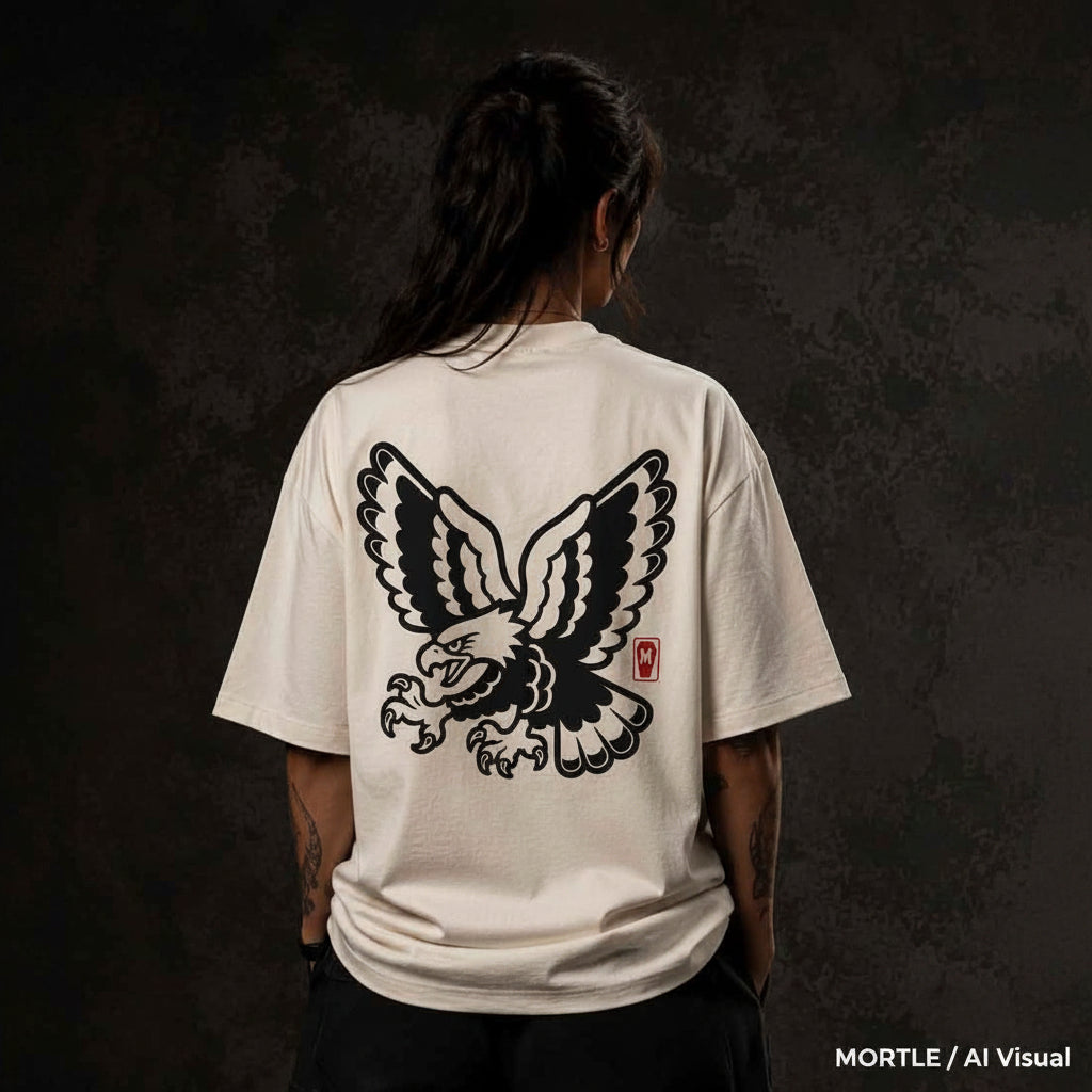 Eagle mono - Oversized Tattoo T-Shirt