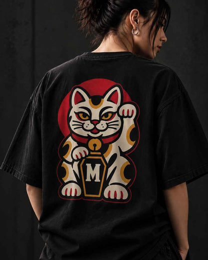 Maneki Neko - Oversized Tattoo T-Shirt