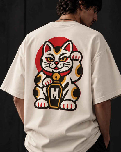Maneki Neko - Oversized Tattoo T-Shirt