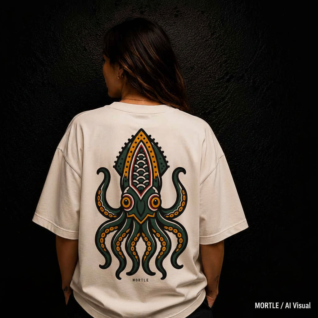 Octopus -  Oversized Tattoo T-Shirt