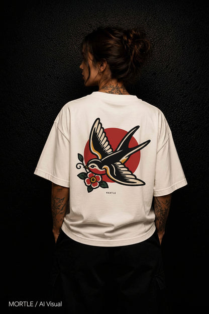 Swallow - Oversized Tattoo T-Shirt
