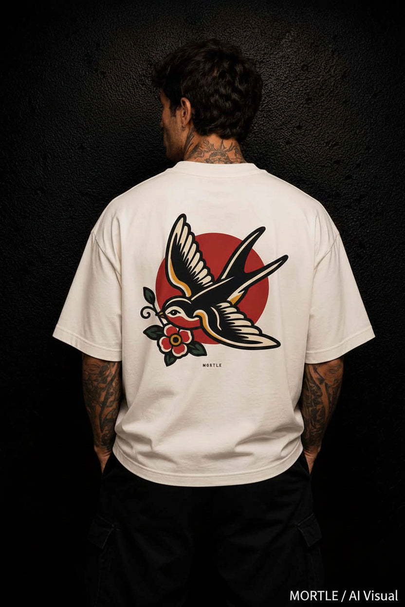 Swallow - Oversized Tattoo T-Shirt